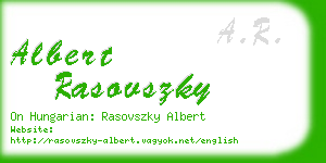 albert rasovszky business card